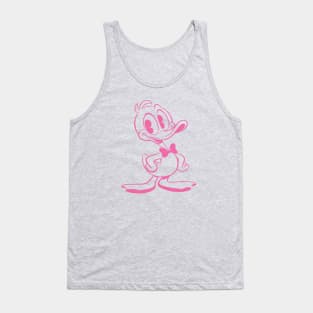 Hot Pink 1930s Cartoon Duck Tank Top